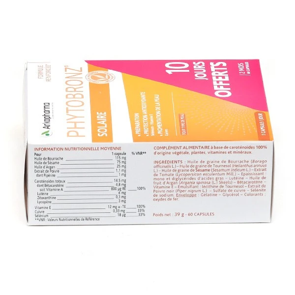 Arkopharma Phytobronz Solaire Capsules - Contenance : 60 Capsules 1 Arkopharma Phytobronz Solaire Capsules - Contenance : 60 Capsules