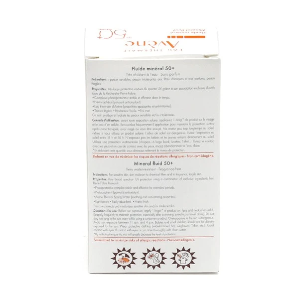 Avène Fluide Solaire Minéral SPF 50+ - Contenance : 40 Ml 1 Avène Fluide Solaire Minéral SPF 50+ - Contenance : 40 Ml