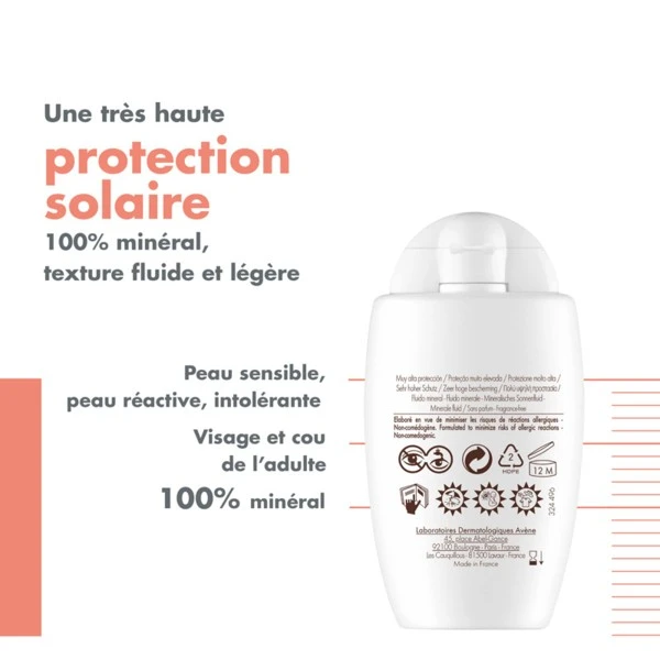 Avène Fluide Solaire Minéral SPF 50+ - Contenance : 40 Ml 4 Avène Fluide Solaire Minéral SPF 50+ - Contenance : 40 Ml – Image 4