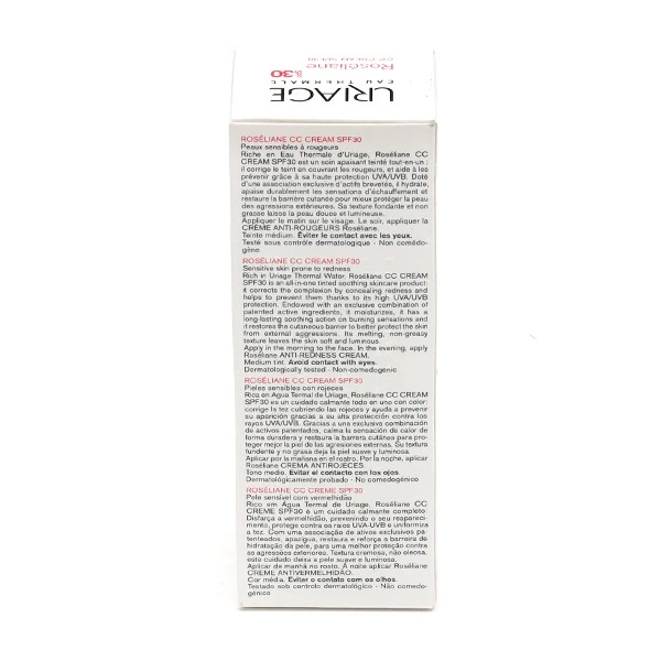 Uriage Roséliane CC Cream SPF 30 40 Ml - Teintes : Médium 1 Uriage Roséliane CC Cream SPF 30 40 Ml - Teintes : Médium