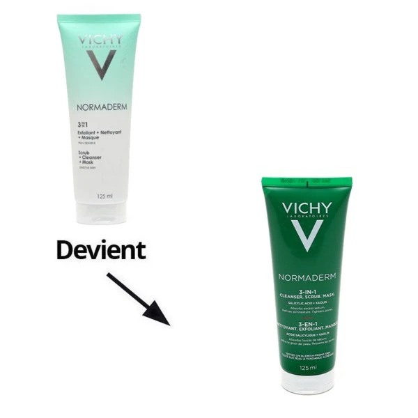 Vichy Normaderm 3 En 1 Nettoyant Exfoliant - Contenance : 125 Ml 2 Vichy Normaderm 3 En 1 Nettoyant Exfoliant - Contenance : 125 Ml – Image 2