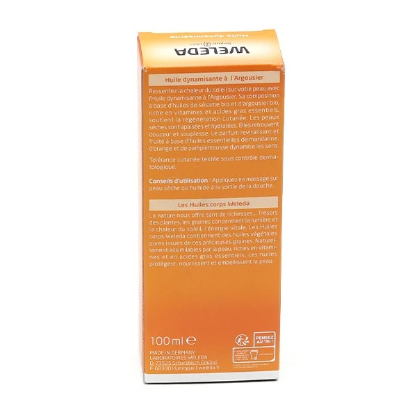 Weleda Argousier Huile Dynamisante Bio - Contenance : 100 Ml 1 Weleda Argousier Huile Dynamisante Bio - Contenance : 100 Ml